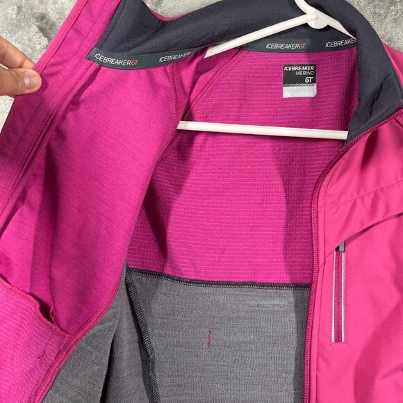 Icebreaker GT Merino Jacket Women's Large Pink Full Zip Lightweight Outerwear - Picture 11 of 13
